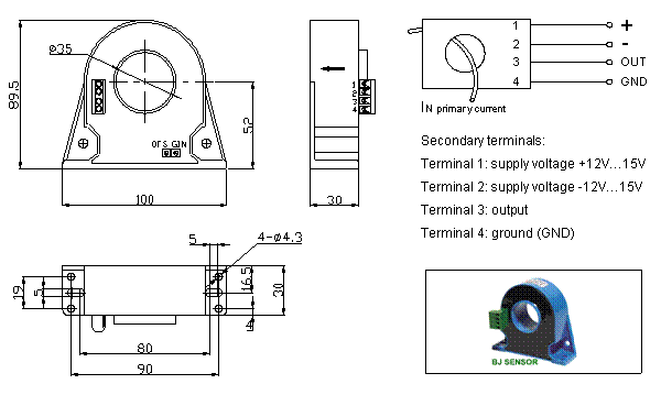  Open-loop Hall current sensor CHF-100G